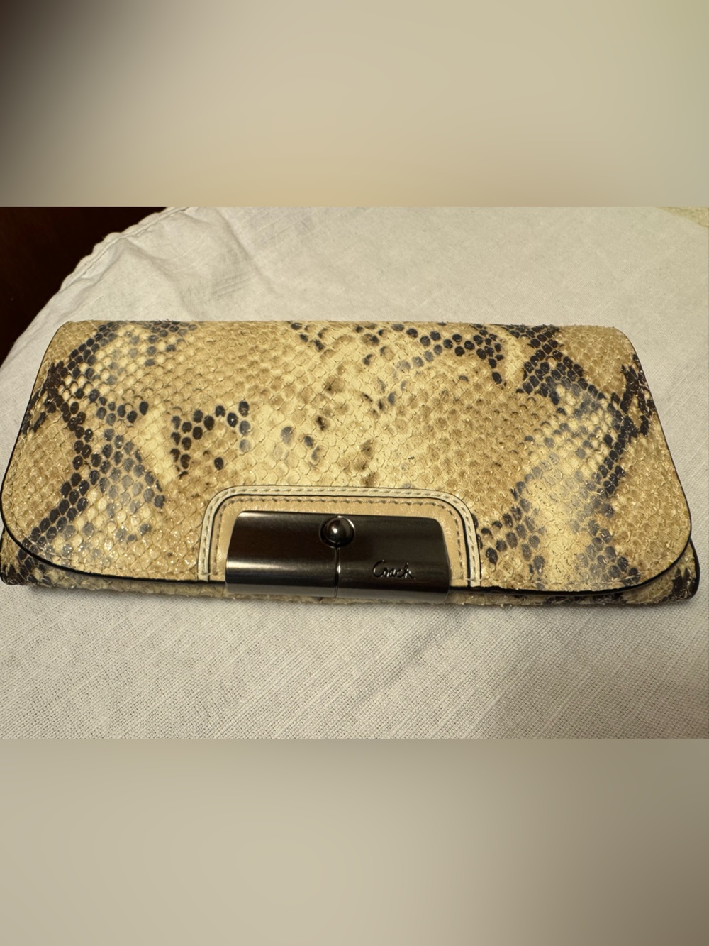 Vintage Coach Kristin Python Embossed Slim Envelope Wallet